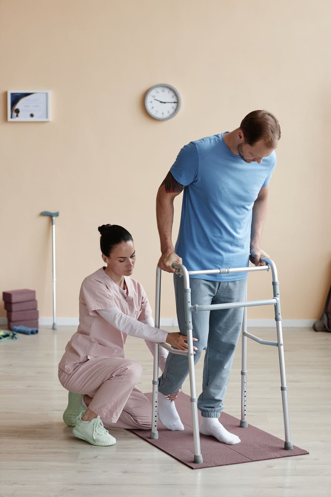 OPWDD physical therapy supporting mobility and walker training