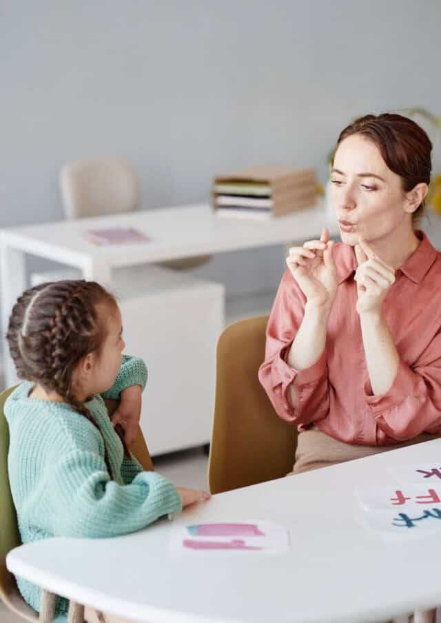 ABA clinician working one-on-one with a child during a therapy session